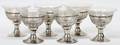 WEBSTER CO STERLING SHERBETS W GLASS LINERS SIX