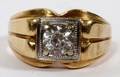 14KT YELLOW AND WHITE GOLD GENTLEMANS RING
