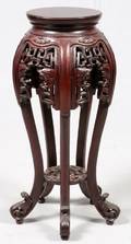 CHINESE CARVED TEAKWOOD PEDESTAL