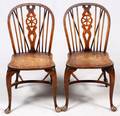 ENGLISH OAK WINDSOR SIDE CHAIRS PAIR