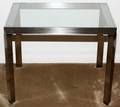 MODERN GLASS TOP  BRUSHED STEEL TABLE