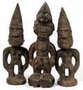 AFRICAN YORUBA CARVED IBEJI FIGURES THREE