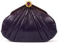 JUDITH LEIBER PURPLE KARUNG BAG W JEWELED CLASP