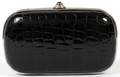 JUDITH LEIBER BLACK CROCODILE MINAUDIERE