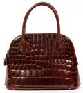 G BORRI COGNAC ALLIGATOR HANDBAG