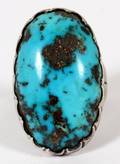 STERLING  TURQUOISE GENTLEMANS RING