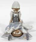 LLADRO PORCELAIN FIGURE GIRL PAN AND DUCKS 5074