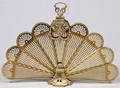 FRENCH STYLE BRASS FAN FORM FIREPLACE SCREEN