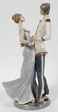 LLADRO PORCELAIN FIGURE GROUP AT THE BALL