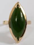 14KT YELLOW GOLD  NEPHRITE JADE RING