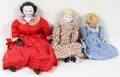 MOLDED HEAD DOLL PLUS TWO OTHERS C1900