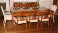 FRENCH STYLE WALNUT DINING SET AFTER 1950 11 PIECES