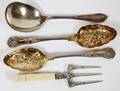 STERLING  ENGLISH SILVERPLATE BERRY SPOONS ETC