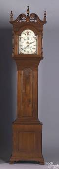Lehigh County Pennsylvania Chippendale walnut tall case clock ca 1805