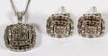 STERLING SILVER  DIAMOND ENHANCED PENDANT  EARRINGS