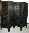 3200 CHINESE CARVED WOOD PANELED SCREEN