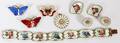 SCANDINAVIAN SILVER  ENAMEL JEWELRY SEVEN PIECES