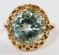 14KT YELLOW GOLD  AQUAMARINE RING
