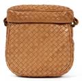 BOTTEGA VENETA TAN INTRECCIATO LEATHER SHOULDER BAG