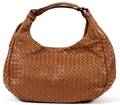 BOTTEGA VENETA BROWN INTRECCIATO LEATHER HOBO BAG