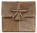 JUDITH LEIBER BRONZE KARUNG FLAP BAG W BOW DETAIL