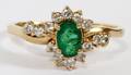 LADYS EMERALD AND DIAMOND RING