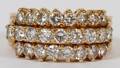 14KT YELLOW GOLD  DIAMONDS LADIES COCKTAIL RING
