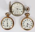 ILLINOIS STERLING SILVER  GOLD WASH POCKET WATCHES