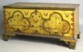 Pennsylvania painted dower chest dated 1807 with hearts in corners and tulip decoration