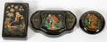 RUSSIAN BLACK LACQUER BOXES THREE