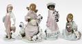 LLADRO PORCELAIN FIGURES OF GIRLS  ANIMALS FOUR