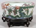 CHINESE FAMILLE VERDE STYLE PORCELAIN JARDINIRE