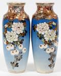 SATSUMA JAPANESE POTTERY VASES 19TH C PAIR