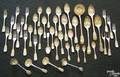 English silver flatware and serving utensils