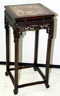 3264 CHINESE ROSEWOOD HAND CARVED PEDESTAL H 35