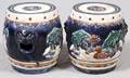 CHINESE PORCELAIN CIRCULAR GARDEN SEATS PAIR