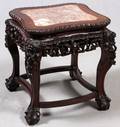 CHINESE CARVED TEAKWOOD STAND 19TH CEN