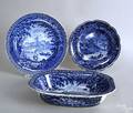 Historical blue Staffordshire serving dish