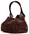 PRADA BROWN SUEDE HOBO BAG