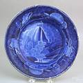 Historical blue Staffordshire shallow bowl