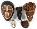 AFRICAN  INDONESIAN CARVED MASKS FIVE