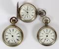 WALTHAM COIN STERLING  METAL POCKET WATCHES THREE