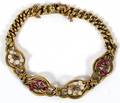 15KT GOLD FLORAL LINK BRACELET