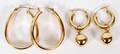 14KT YELLOW GOLD HOOP EARRINGS TWO PAIRS