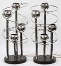 MIDCENTURY STYLE CHROME FOURLIGHT LAMPS PAIR