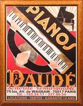 DAUDE PIANOS COLOR LITHOGRAPH POSTER