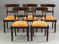 Set of 5 Baltimore late Federal mahogany dining chairs ca 1835