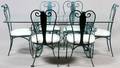 WROUGHT IRON DINING SET MODERN EIGHT PIECES