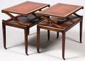 MAHOGANY LEATHER TOP TABLES  COFFEE TABLE