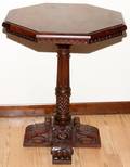 CARVED WALNUT TABLE C 1920